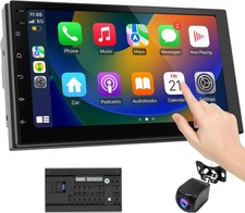 NEW HAUDIO 7" Touchscreen 2-DIN Carplay/Android Auto Car Stereo In Black -Z03