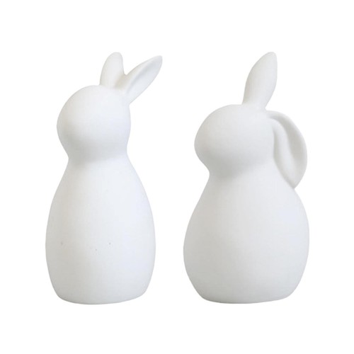 2pc ceramic white rabbit - 2pc,