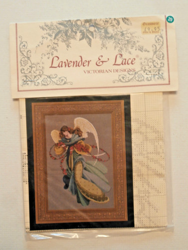 Lavender lace cross stitch - lavender, &