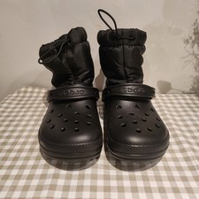 CROCS Men's Black Insulated Classic Fur Lined Neo Puff Clog Boots Size M7 W9 NEW