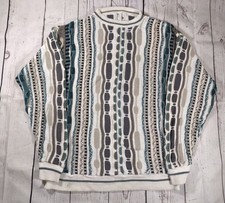 Vintage 90's Grunge Coogi Style Patterned Knitted Jumper Sweater Size Large
