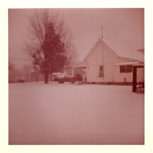 1960s snowy farmhouse and - 1960s,