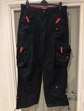 Macgear Mens 36 Rave Cyber Goth Y2K Baggy Parachute Pants Trousers