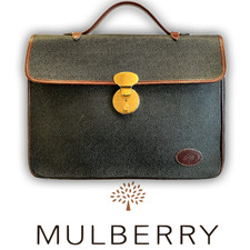 Mulberry Scotch Grain Briefcase Document Holder Laptop Bag Serial Number Present