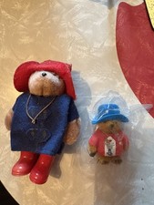 Two Paddington bears plush 1970s1980 vintage toys one original  wrapper  vintage