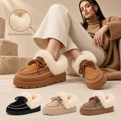 Ladies warm faux fur lined - ladies,