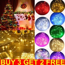 20/30/50 LED Battery Micro Rice Wire Copper Fairy String Lights Warm White Party