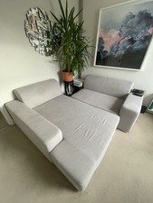 Used Huge L Shaped Sofa with Pull Out Bed and Storage In Grey