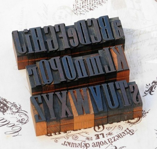 Mixed alphabet letterpress - a-z,