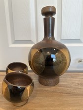 Mid-Century Modern Robert Maxwell Pottery Bar/Sake Set And Bowl