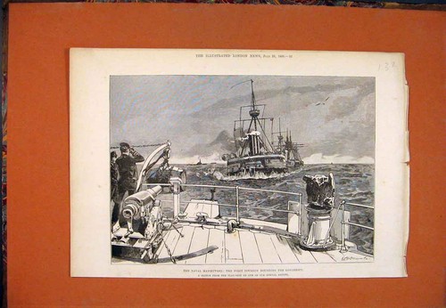 Original old antique print - old,