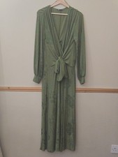 ZARA Green Floral Jacquard