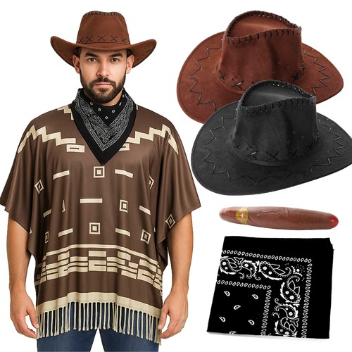 Western poncho brown stud - poncho,