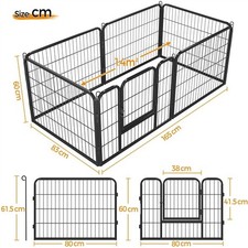 6 Panel Pet Playpen Heavy Duty Puppy Dog Pen Cat Rabbit Fence Foldable 60cm High