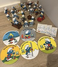 National Benzole Smurfs Model Figures Stickers 1970s Collectible Vintage 