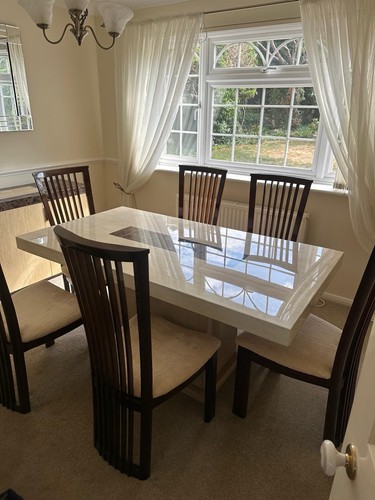 Marble dining table 6 chairs - dining,