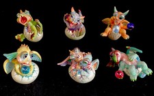 Franklin Mint Baby Mood Dragons Complete Set Of 6 Extremely Rare COAs