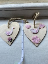 Two Unusual White Geese Wood Hangings