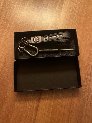 Volvo keychain leather with - volvo,