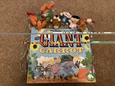 The Giant Carrot Book And Finger Puppets in a bag - Story Sack Idea