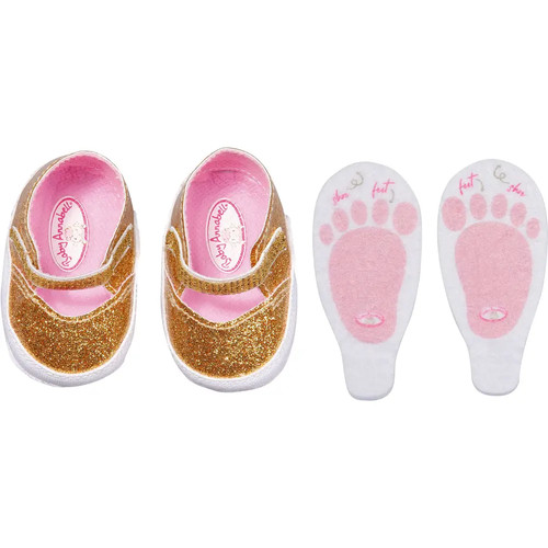 Baby annabell shoes gold - baby,