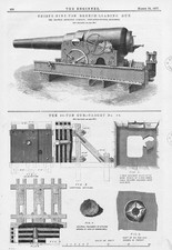 ELSWICK ORDNANCE CO 39 Ton Breech Loading Gun Antique Print 1877
