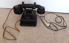 Antique Vintage  black early plastic  telephone one press button P.T & E.W #4819