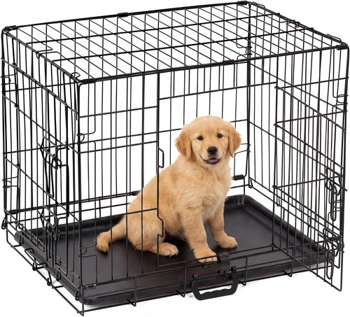 Folding metal dog cat crate - dog,