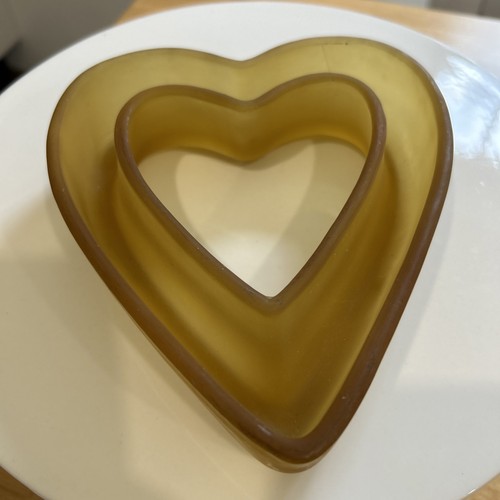 Bagley amber glass heart - bagley,