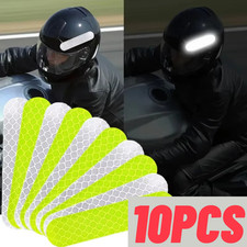 10 pcs Reflective Helmet Stickers Night Safety Strips for Bike/Moto/Car