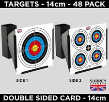 14cm Air Rifle Pistol Gun BB Airsoft Shooting Targets - 2 SIDED - 250gsm 48pcs