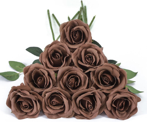 10pcs fake roses artificial - 10pcs,