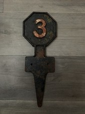 Vintage Cast Iron Railway Marker Number 3
