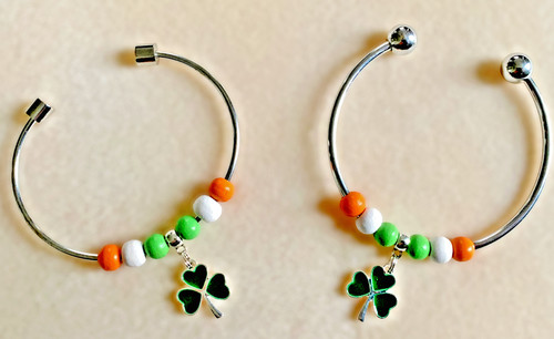 Irish green shamrock charm - irish, on
