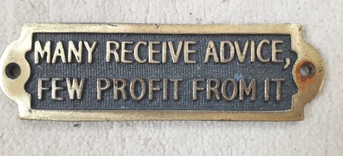 Brass wall plaque - wall, sign