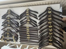 TOM FORD Luxury Wooden Hanger Mahogany Wood Gold TF Badge 35X