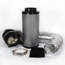 Cyclone 8" Fan Filter Kit 200/600 Twin Speed Inline Fan + Carbon Filter