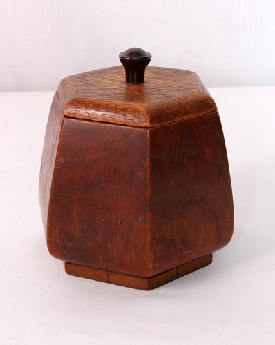 Vintage tea caddy - vintage, wood/oak