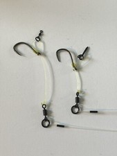 5 x Hinged stiff rigs. pop up, Crimped fluorocarbon.anti tangle sleeve option