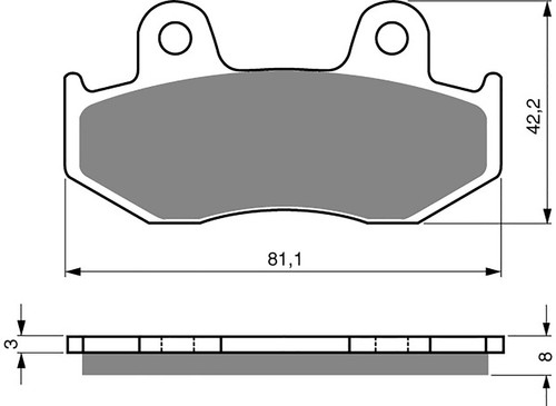Brake disc pads rear - rear, r/h