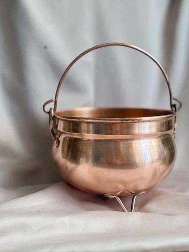 Vintage large copper cauldron - large,