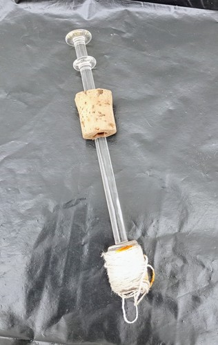Vintage glass syringe piston - glass,