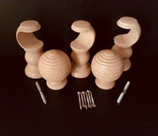 2 BALL FINIALS & 3 BRACKETS +