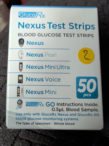 Glucorx nexus test strips exp - test,