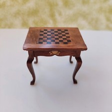 Wooden Table with Chessboard Insert 12th scale