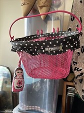 Girls Pink Bike Basket Hooks, Top Handle, Basil Brand