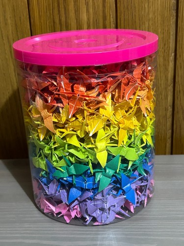 1000 rainbow paper cranes - ,