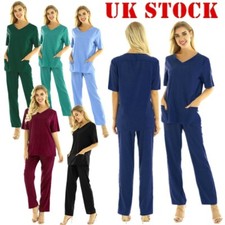 UK Adults Hospital Medical Surgeon Scrubs Suits Uniforms Doctor Nurse Workwear