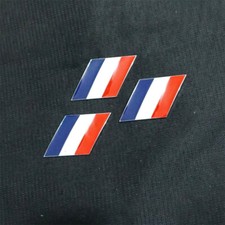 3x France Flag  Silver Chrome