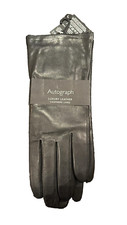 M&S Luxury Leather AUTOGRAPH Cashmere Lined Ladies Gloves BLACK  LARGE Gift